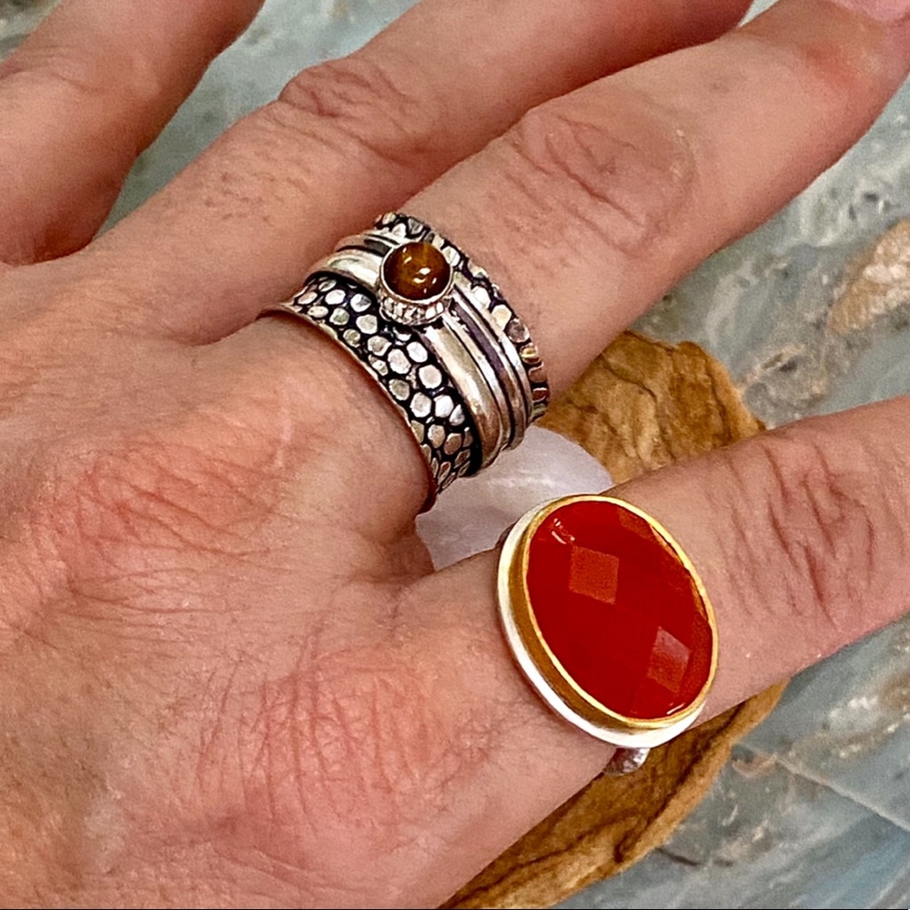 NWOT Artisan Tiger Eye Sterling Silver Ring - Picture 11 of 15